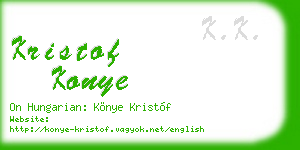 kristof konye business card